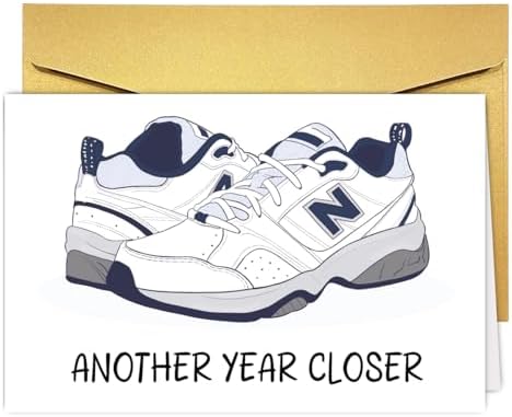 COLINHELIN Funny Dad Shoes Birthday Card Gift for Daddy Husband Grandpa Uncle, Celebrate 30th, 40th, 50th 60th Birthday for Him, Perfect for Old Men Aging Gracefully.