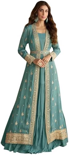 The kurti bazaar Indian Designer Pakistani Style Ready to Wear Stitched Anarkali Gown Suits for Wedding
