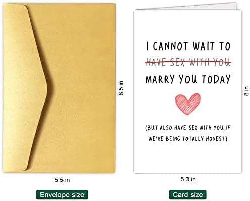 Chenive Naughty Wedding Day Card to Your Bride or Groom, Cheeky Wedding Gift for Partner, I Cannot Wait To Have Sex With You Marry You Today