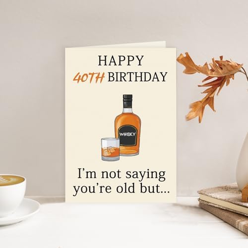 Zyulin 40th Birthday Card Gifts for Women Men, Unique 40 Year Old Birthday Decorations for Him Her Husband Wife