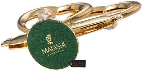 Matashi 24K Gold Plated Anniversary Heart Sculpture with Crystals Double Heart Statue – Perfect Christmas and Holiday Gift and Premium Quality Cake Topper