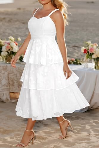 Plus Size Summer Dresses – Floral Beach Wedding Guest Semi Formal Tiered Flowy Long Sundress