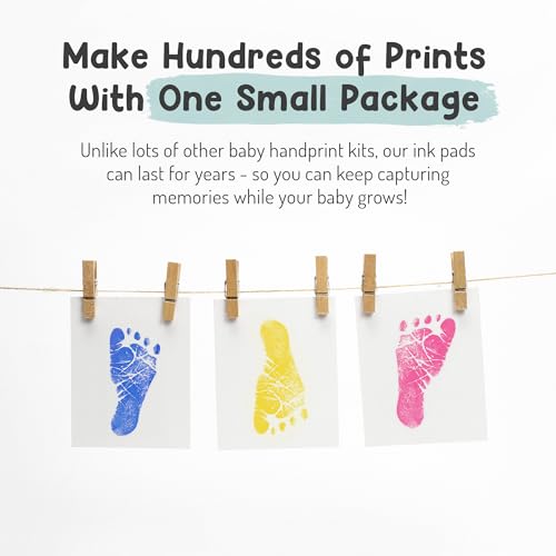 Baby Hand and Footprint Kit by Forever Fun Times | Get Hundreds of Detailed Prints with One Baby Safe Ink Pad | Easy to Clean, and Works with Any Paper or Card | Clean and Safe (Small Black)