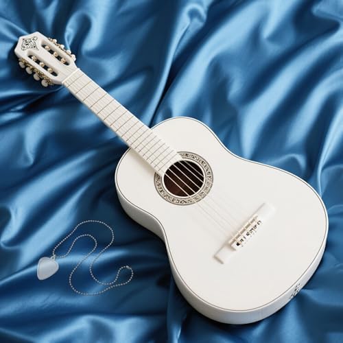 MUELODSIC Transparent Heart-shaped Guitar Pick Necklace with Holder Pendant for Bass Ukulele Players Guitar Plectrum Storage Display Box Stylish Long Necklace for Music Lovers and Guitarists