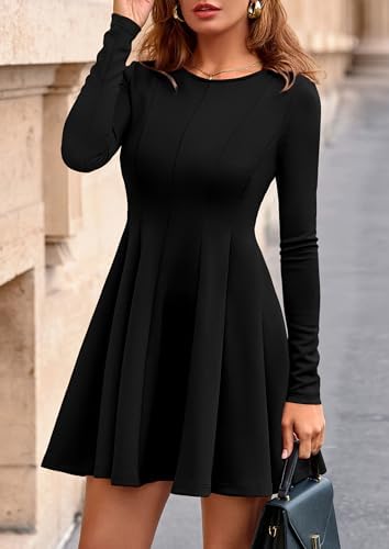 PRETTYGARDEN Fall Cocktail Dresses for Women Elegant Classy Wedding Guest 2025 Long Sleeve Homecoming Party A Line Mini Dress