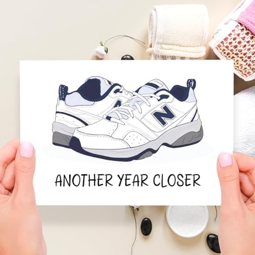 COLINHELIN Funny Dad Shoes Birthday Card Gift for Daddy Husband Grandpa Uncle, Celebrate 30th, 40th, 50th 60th Birthday for Him, Perfect for Old Men Aging Gracefully.