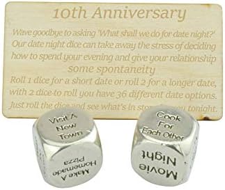 TIN Date Night Dice 10th Anniversary 100% Pure Tin – Create a Unique 10th Anniversary Date Night
