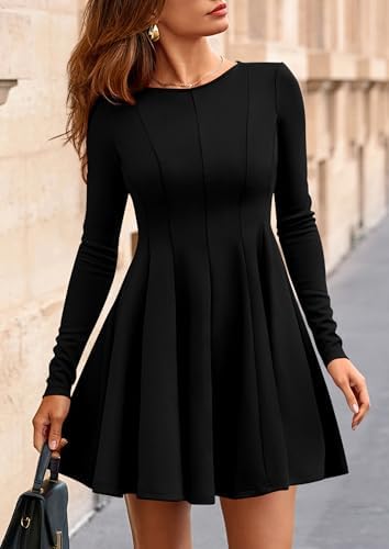 PRETTYGARDEN Fall Cocktail Dresses for Women Elegant Classy Wedding Guest 2025 Long Sleeve Homecoming Party A Line Mini Dress