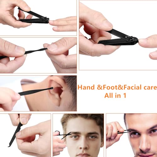 Manicure set Men Personal Care Tools Accessories Finger and Toe Nail Clippers Set Professional Manicure Pedicure Kit With Travel Case Nail Grooming Kit Gifts for Men Women Father Mother