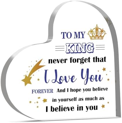 Christmas Husband Gifts, Gifts for Husband from Wife, Husband Birthday Gift, Anniversary Valentines Gifts for Him,Christmas Anniversary for Husband Boyfriend Acrylic Heart Plaque