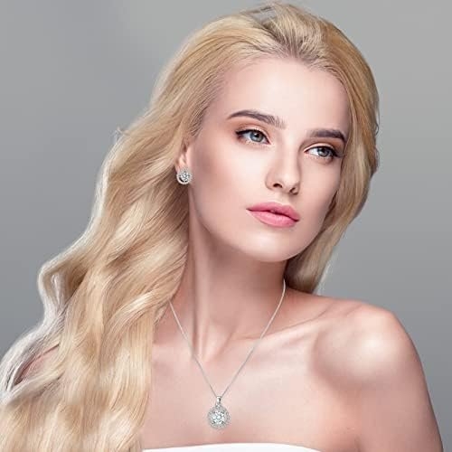 Crystal Jewelry Set for Women Cubic Zirconia CZ Jewellery Bridal Pendant Necklace Bracelet Earrings Set Wedding Jewelry Set