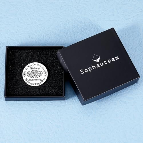 10 Year Anniversary Tin Gifts for Him Her, 10th Anniversary Wedding Gifts for Husband Wife Women Men Couple, Boo Basket Stuffer, I Love You Present for Birthday Christmas Valentines Day