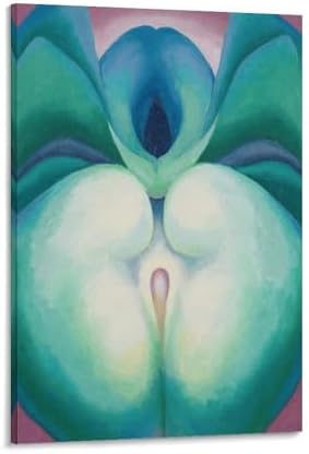 Georgia OKeeffe PrintsSeries I White & Blue Flower Shapes Canvas Art Poster Gifts Canvas Painting Poster Wall Art Decorative Picture Prints Modern Decor Framed-unframed 08x12inch(20x30cm)