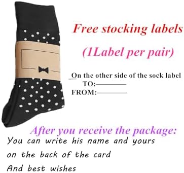Socks For Men Groomsmen Gifts For Men Dot Christmas Dress Socks Wedding 9-13 100% cotton Casual Crew Socks