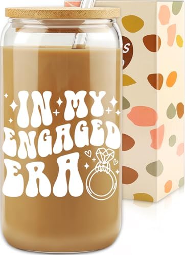 Engagement Gifts, In My Engaged Era Glass Cup, Future Bride Gift Ideas, Bridal Shower Gift for Her, Wedding Gifts for Best Friend – Newbride, Fiance Present – Bride to Be Tumbler – Present for Her