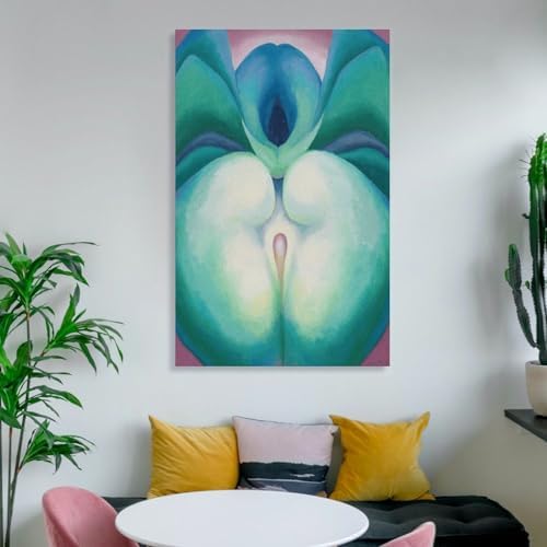 Georgia OKeeffe PrintsSeries I White & Blue Flower Shapes Canvas Art Poster Gifts Canvas Painting Poster Wall Art Decorative Picture Prints Modern Decor Framed-unframed 08x12inch(20x30cm)