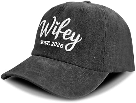 Hubby and Wifey Hats for Mr and Mrs, Engagement Anniversary Honeymoon Wedding Gifts Newlyweds Couples Baseball Cap