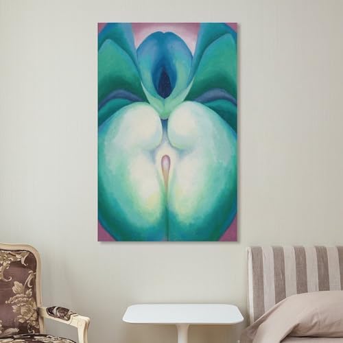 Georgia OKeeffe PrintsSeries I White & Blue Flower Shapes Canvas Art Poster Gifts Canvas Painting Poster Wall Art Decorative Picture Prints Modern Decor Framed-unframed 08x12inch(20x30cm)