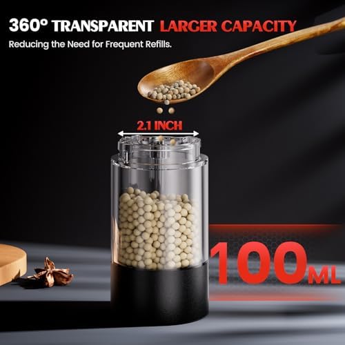 Electric Salt and Pepper Grinder Set Automatic Battery Pepper Mill Shakers Adjustable Coarseness Upgraded Larger Capacity with Led Home and Kitchen Appliances Birthday Gifts for Women