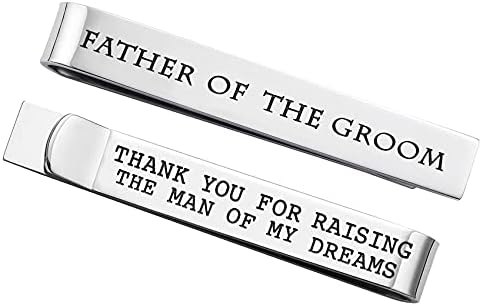 Father of the Bride and Groom Gifts – Wedding Tie Clips for Groomsmen From the Bride – Stainless Steel Tie Bars