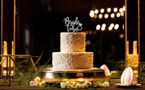 Glitter Silver Bride To Be Cake Topper Engagement Party Bridal Shower Topper Engagement Topper Bachelorette Party Decoration Hen Party Decoration (SILVER)