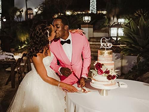 Gorgeous Love Cake Topper Anniversary Party Decorations Classical Sliver Wedding Cake Topper for Wedding/Bridal Shower Party Supplies