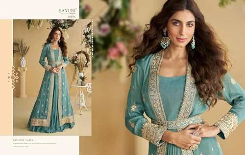 The kurti bazaar Indian Designer Pakistani Style Ready to Wear Stitched Anarkali Gown Suits for Wedding