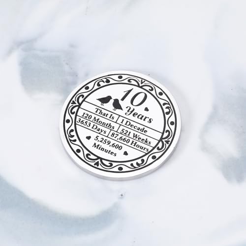 10 Year Anniversary Tin Gifts for Him Her, 10th Anniversary Wedding Gifts for Husband Wife Women Men Couple, Boo Basket Stuffer, I Love You Present for Birthday Christmas Valentines Day