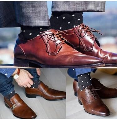 Socks For Men Groomsmen Gifts For Men Dot Christmas Dress Socks Wedding 9-13 100% cotton Casual Crew Socks