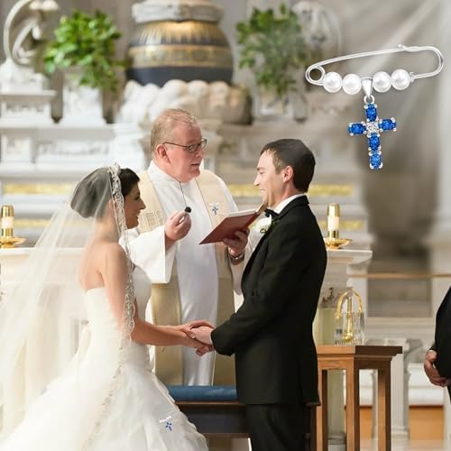 PEALICIOUS Something Blue Gift for Bride, Bridal Shower Gifts from Mom Sister Friend, Blue Bridal Bouquet Charm as Wedding gifts, Bride Pin Blue Heart Charm Attaches to Bridal Bouquet, Garter, Dress