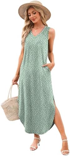 Sampeel Summer Dresses Maxi Dress Vacation Beach Sundresses 2025 with Pockets