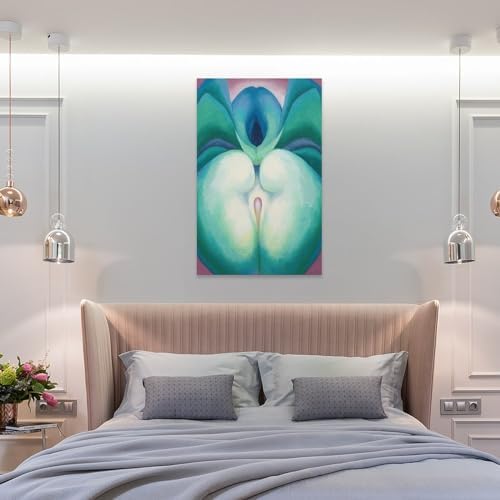 Georgia OKeeffe PrintsSeries I White & Blue Flower Shapes Canvas Art Poster Gifts Canvas Painting Poster Wall Art Decorative Picture Prints Modern Decor Framed-unframed 08x12inch(20x30cm)