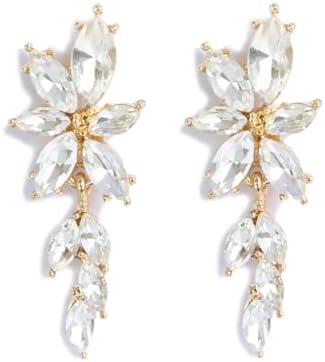 ATIMIGO Elegant Rhinestone Dangle Earrings Marquise Crystal Wedding Bridal Earrings for Brides Bridemaids Formal Prom Statement Drop Earrings for Women