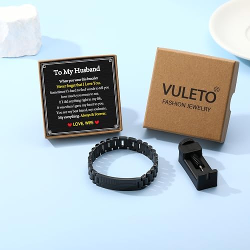 Valentines Gifts for Him Men Husband Boyfriend Son, Stainless Steel American Flag Watch Link Bracelet Unique Birthday Anniversary Jewelry Gifts for Men