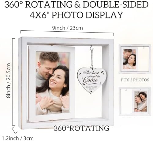 Engagement Gifts for Couples 2026, Gifts for Newly Engaged Couples, Happy Engaged Picture Frame, Engagement Gift for Newly Engaged Best Friends Him Her Bride to Be Fiance Women Photo Frame 46