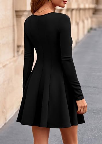 PRETTYGARDEN Fall Cocktail Dresses for Women Elegant Classy Wedding Guest 2025 Long Sleeve Homecoming Party A Line Mini Dress