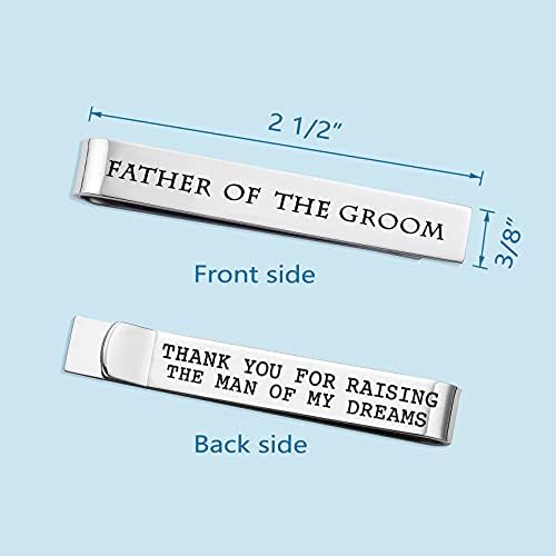 Father of the Bride and Groom Gifts – Wedding Tie Clips for Groomsmen From the Bride – Stainless Steel Tie Bars