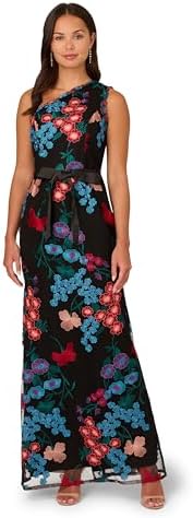 Adrianna Papell Womens One Shoulder Gown