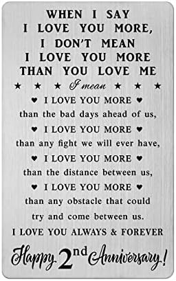 CPLJW 2 Year Anniversary Card Gifts for Men, 2 Year Anniversary Card Gifts for Women, 2nd Wedding Card for Husband Wife