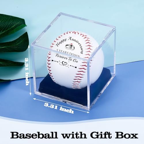 Aeolussoms Baseball 3rd Anniversary Leather Gifts for Husband 3 Year Anniversary Baseball Lovers Gifts for Him Her 3 Years Gift