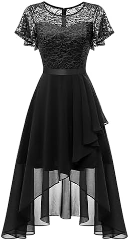 Wedtrend Womens Formal Wedding Guest Dress Ruffle Bridesmaid Dress Flutter Sleeve Prom Dresses for Teens