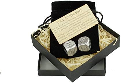 TIN Date Night Dice 10th Anniversary 100% Pure Tin – Create a Unique 10th Anniversary Date Night