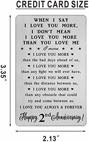 CPLJW 2 Year Anniversary Card Gifts for Men, 2 Year Anniversary Card Gifts for Women, 2nd Wedding Card for Husband Wife