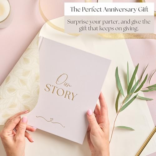 Couples Anniversary Journal 1st to 75th Year Scrapbook & Keepsake Album | Paper Gift for Husband or Wife | Relationship Memory Book (Grey)