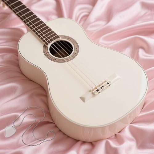 Kisangel Transparent Guitar Pick Holder Necklace with Chain Heart-shaped Pendant for Electric Guitar Bass Ukulele Players Standard Storage Box for Quick Pick Identification and Easy