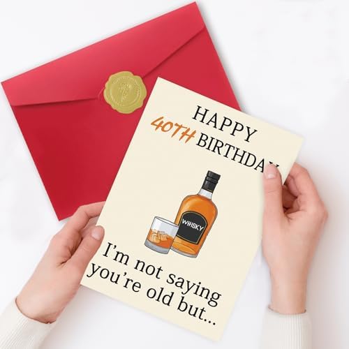 Zyulin 40th Birthday Card Gifts for Women Men, Unique 40 Year Old Birthday Decorations for Him Her Husband Wife