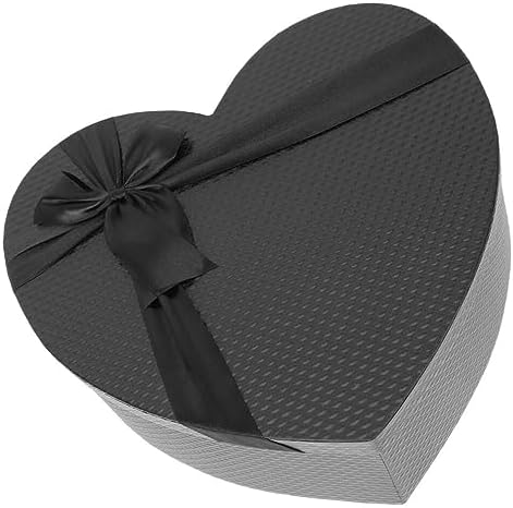 Mobestech Black Heart Shaped Box with Lid 9.05X7.87X3.54 Inches for Flower Arrangements Valentine S Day Wedding Presents Packaging