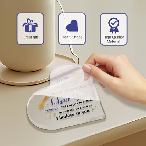 Christmas Husband Gifts, Gifts for Husband from Wife, Husband Birthday Gift, Anniversary Valentines Gifts for Him,Christmas Anniversary for Husband Boyfriend Acrylic Heart Plaque