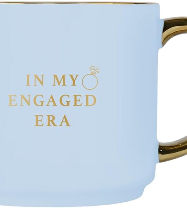 Sweet Water Decor In My Engaged Era Mug, 14oz Fine Bone China Cup for Tea & Coffee, Gold Handle & Rim, Engagement Gift for Fiancee & Bride-to-be, Bridal Shower Decoration and Gift for Future Wife