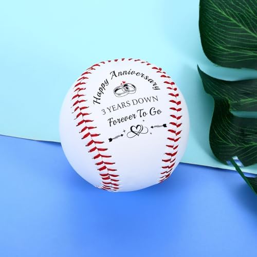 Aeolussoms Baseball 3rd Anniversary Leather Gifts for Husband 3 Year Anniversary Baseball Lovers Gifts for Him Her 3 Years Gift